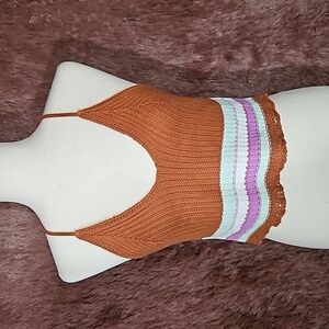 No Comment Sweater Crop Tank Top NWT